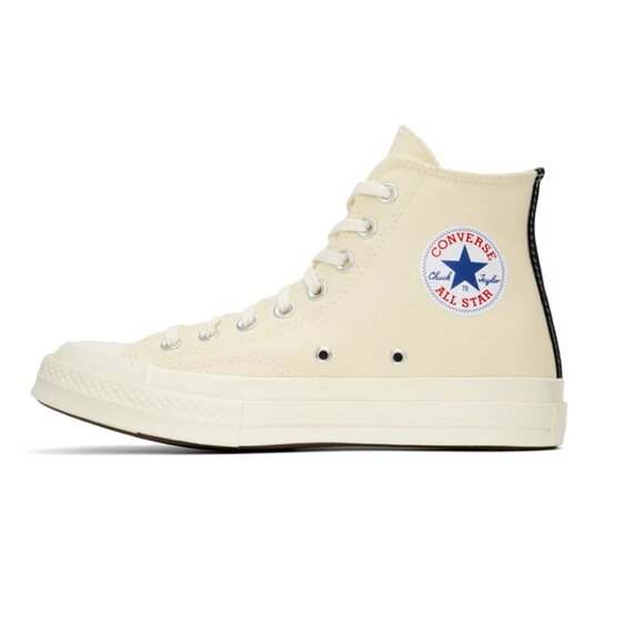 COMME des GARÇONS PLAY | Off-White Converse Edition Chuck 70 High Top Sneakers - Picture 3 of 5